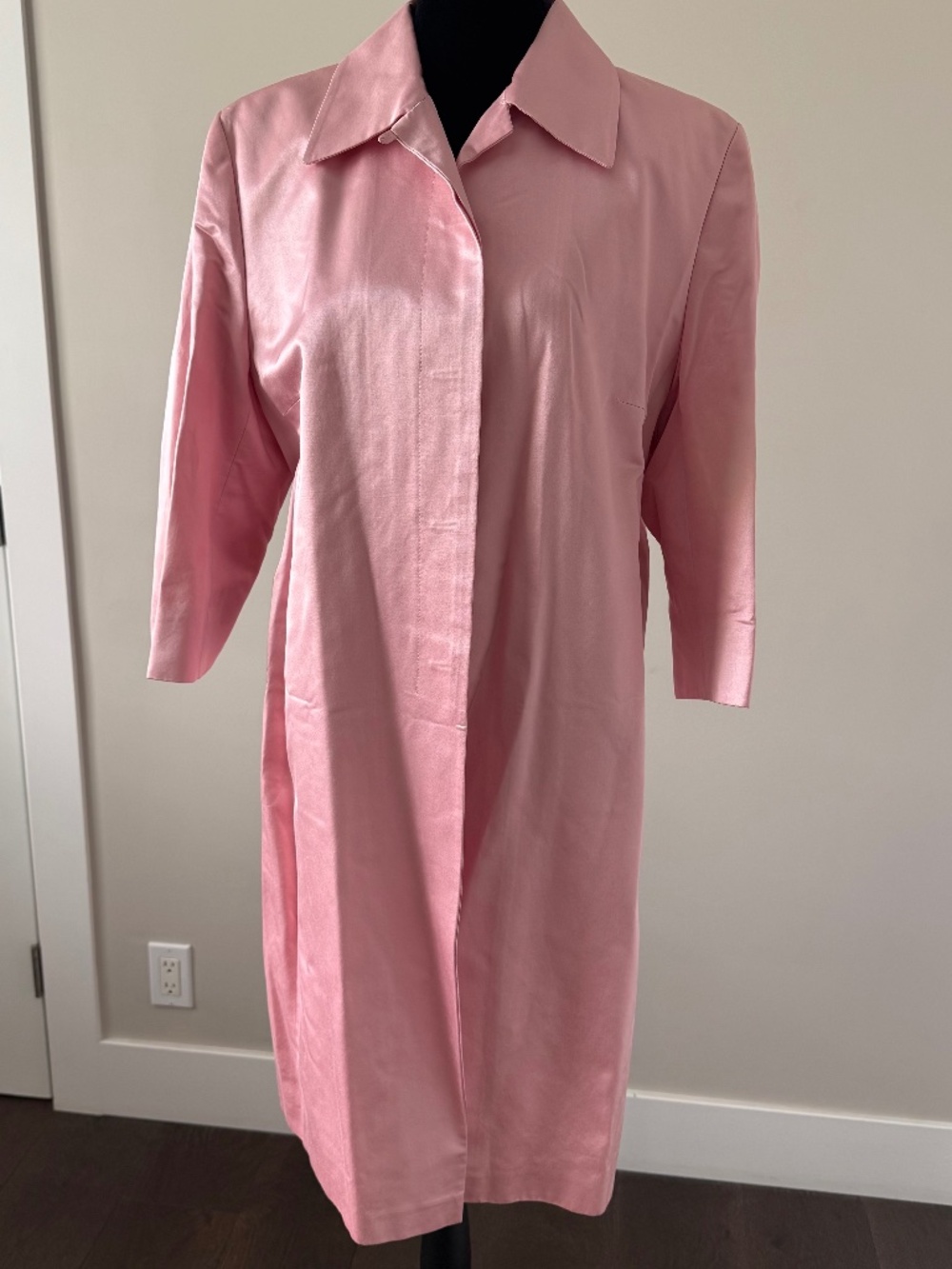Marks & Spencer Pink Silk Blend Duster Coat UK 16/US 12
